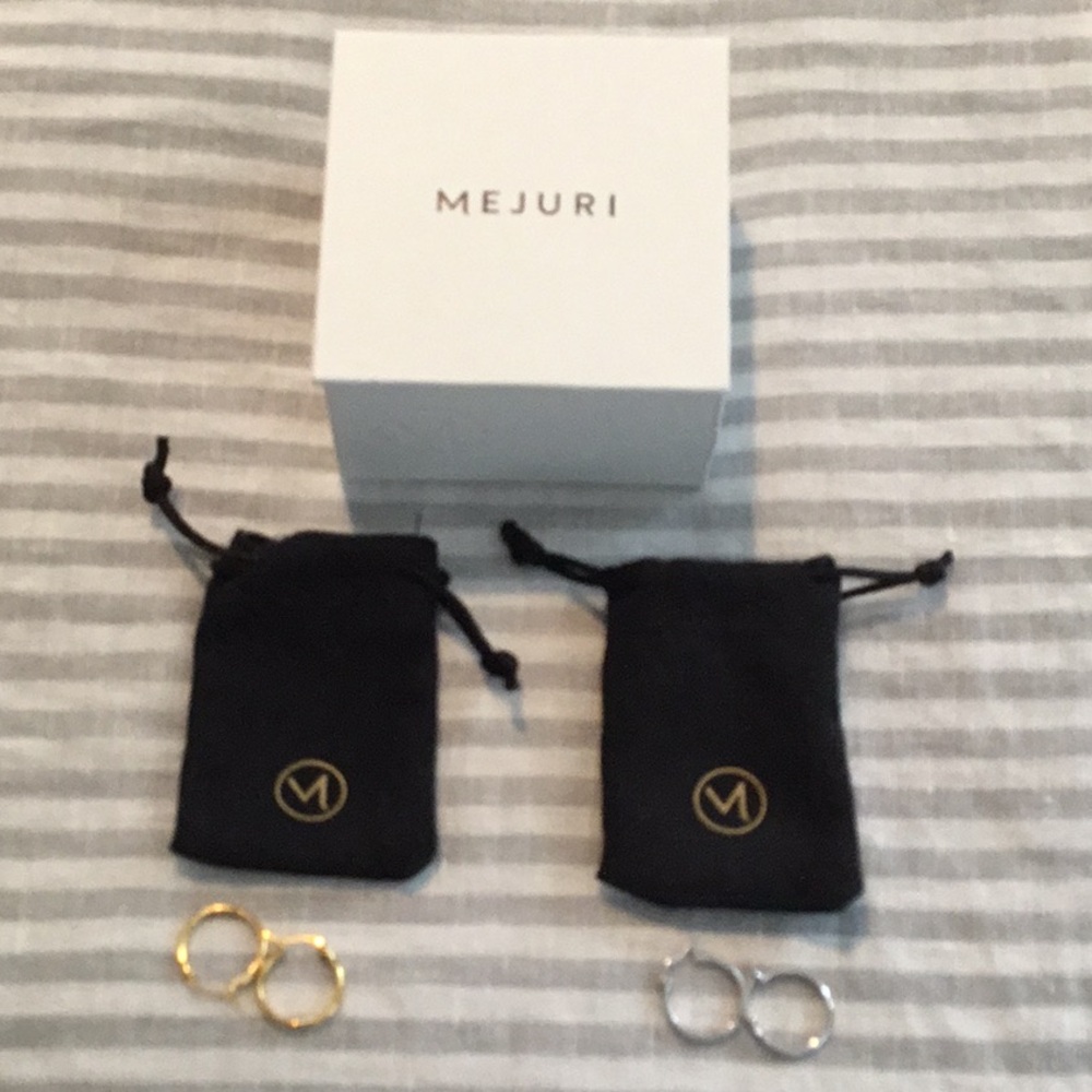 Mejuri Gold and Silver Hoop Earrings Minimalist Design